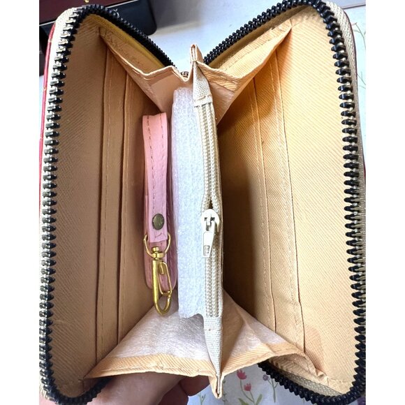 2- Elephant-Themed Zip-Around Wallets With Wrist Straps Compartments 6.5x4inches - Picture 3 of 3